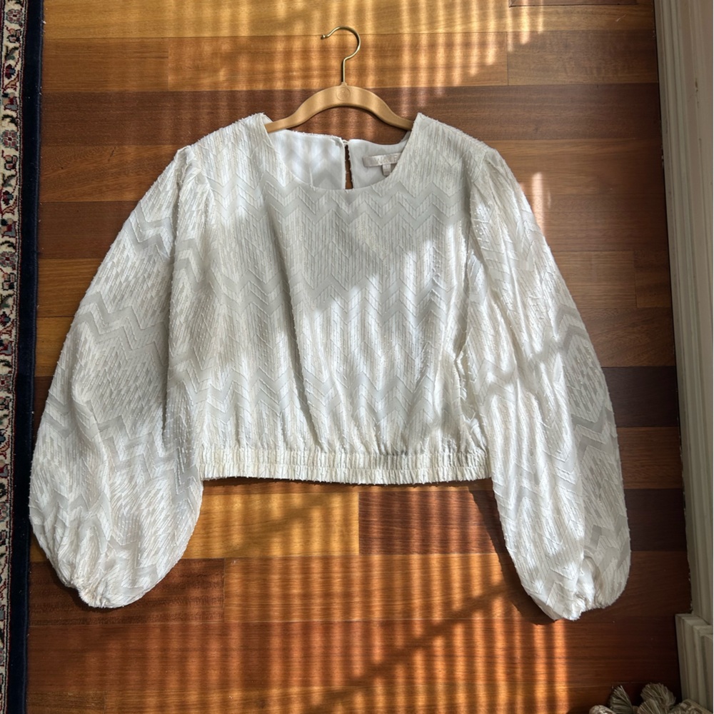 Wayf puff sleeve flowy cropped blouse M/L - Picture 6 of 11